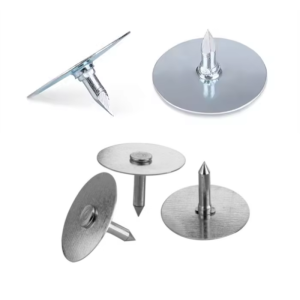 Duct Liner Weld Pins - Cup Head CD Weld Studs with Self-Locking Washers for HVAC Duct Insulation